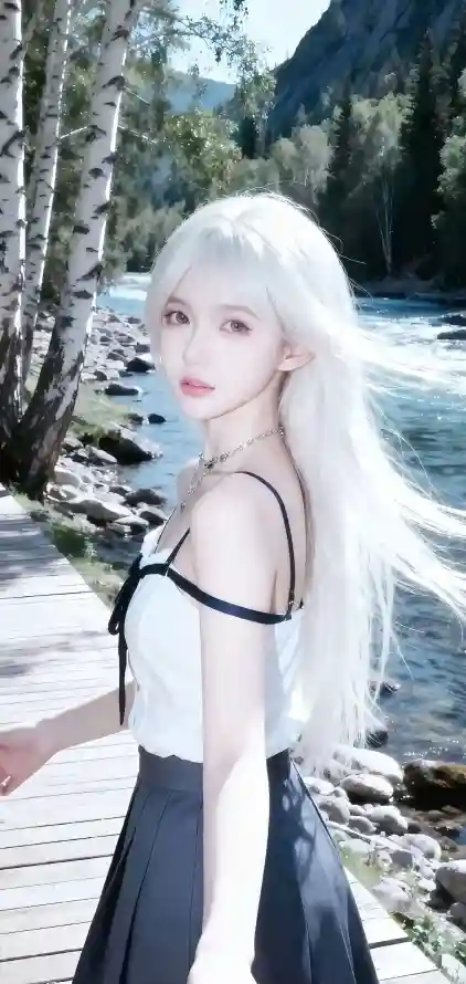 4k树林壁纸 - 河流 - 美女 - Ios「哲风壁纸」