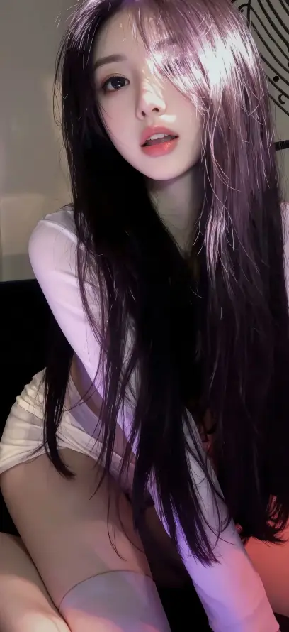 4k白衣壁纸 - 短裤 - 美女 - 长发「哲风壁纸」