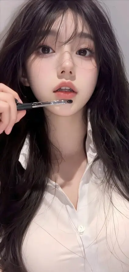 4k美女壁纸 - 长发 - Ios - 涂口红「哲风壁纸」