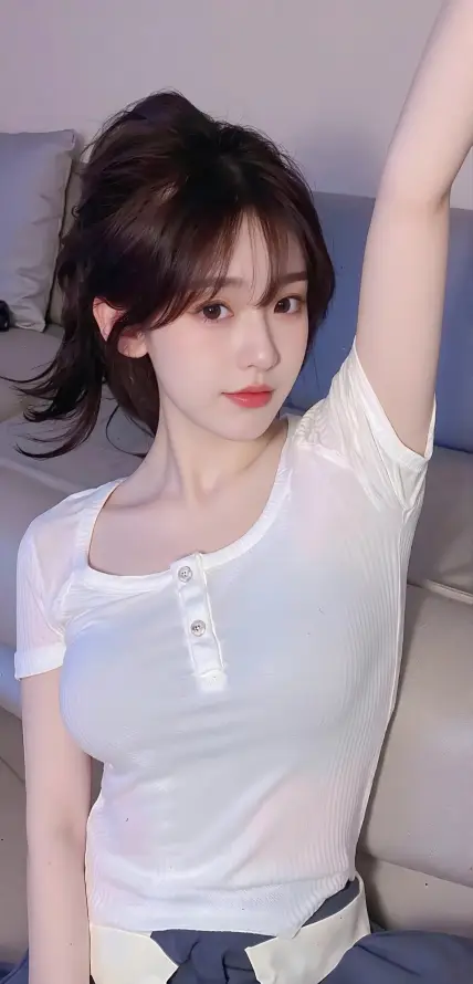 4k居家壁纸 - 抬手 - 清纯 - 白衣「哲风壁纸」