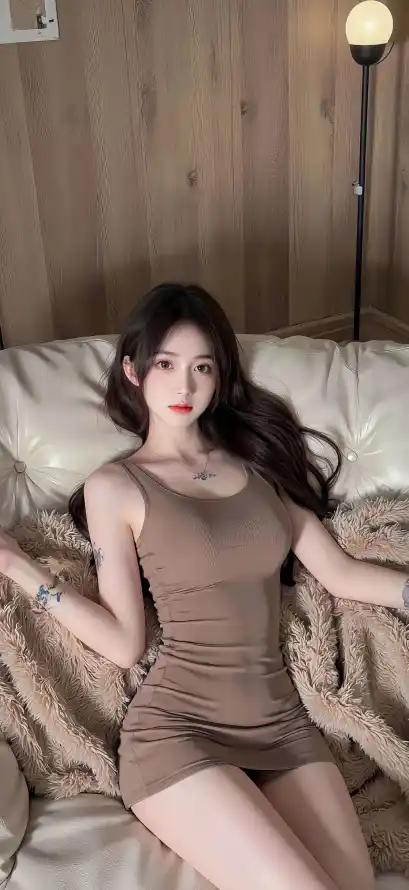 4k卧室壁纸 - 棕裙 - 美女 - Ios「哲风壁纸」