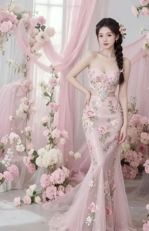 4k优雅壁纸 - 礼服 - 纱帘 - 美女「哲风壁纸」