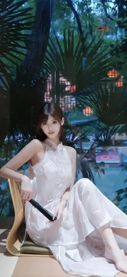 4k夜景壁纸 - 旗袍 - 灯笼 - 美女「哲风壁纸」