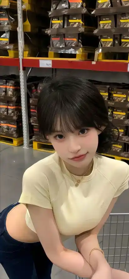 4k美女壁纸 - 超市 - 露腰 - Ios「哲风壁纸」