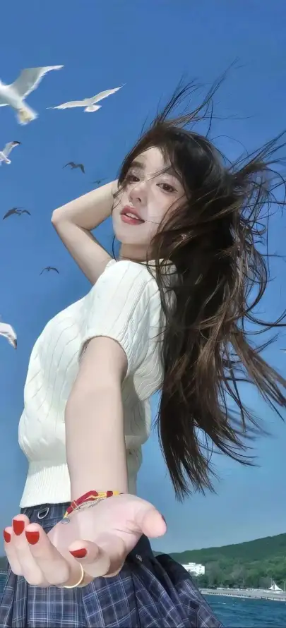 4k海边壁纸 - 海风 - 海鸥 - 白衣「哲风壁纸」