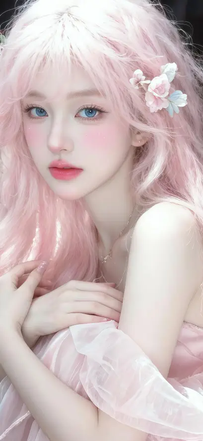 4k梦幻壁纸 - 美女 - 花饰 - Ios「哲风壁纸」