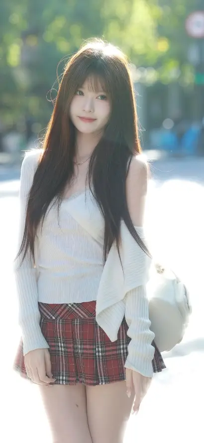 4k户外壁纸 - 白衣 - 美女 - 长发「哲风壁纸」