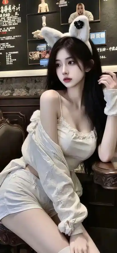 4k清纯壁纸 - 美女 - Ios - 兔耳发箍「哲风壁纸」