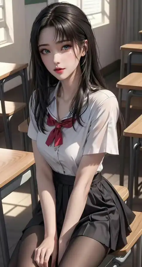 4k人物壁纸 - 教室 - 校园 - 校服「哲风壁纸」