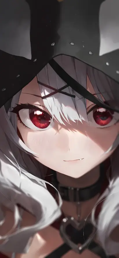 4k微笑壁纸 - 白发 - 红瞳 - 银发「哲风壁纸」