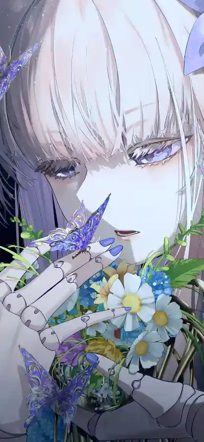 4k白发壁纸 - 花卉 - 花束 - 蓝花「哲风壁纸」