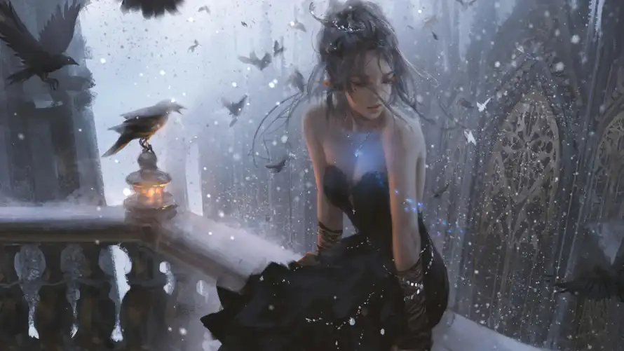 4k乌鸦壁纸 - 冬季 - 插画 - 暗黑「哲风壁纸」 4k乌鸦壁纸 - 冬季 - 插画 - 暗黑「哲风壁纸」