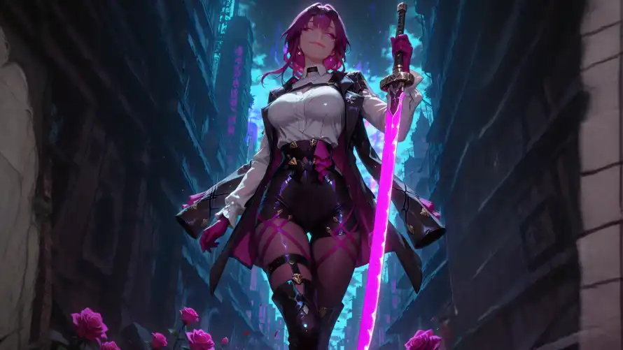 4k暗巷壁纸 - 红温 - 美女 - 花朵「哲风壁纸」