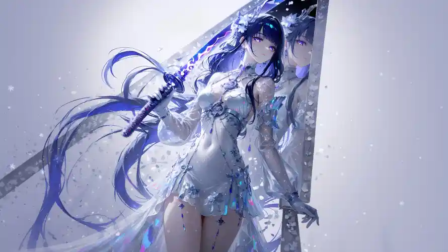 4k原神壁纸 - 清冷 - 蓝发 - 长剑「哲风壁纸」 4k原神壁纸 - 清冷 - 蓝发 - 长剑「哲风壁纸」