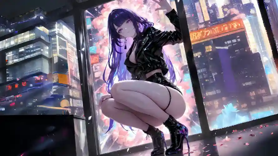 4k蹲姿壁纸 - 雨夜 - 雷电 - 霓虹灯「哲风壁纸」 4k蹲姿壁纸 - 雨夜 - 雷电 - 霓虹灯「哲风壁纸」