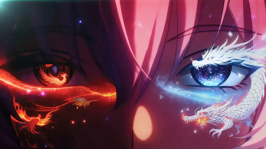 2k火龙壁纸-异色瞳壁纸和白龙-动漫人物免费下载「哲风壁纸」