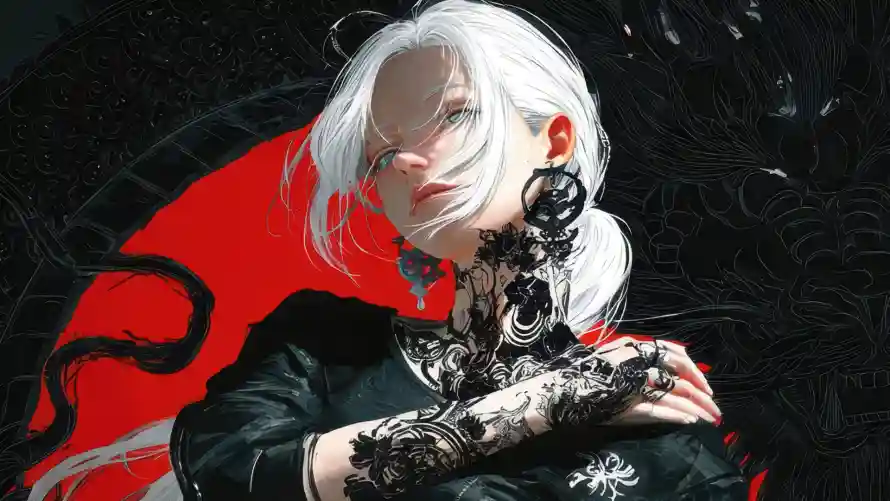 4k义肢壁纸 - 冷酷 - 白发 - 红温「哲风壁纸」 4k义肢壁纸 - 冷酷 - 白发 - 红温「哲风壁纸」