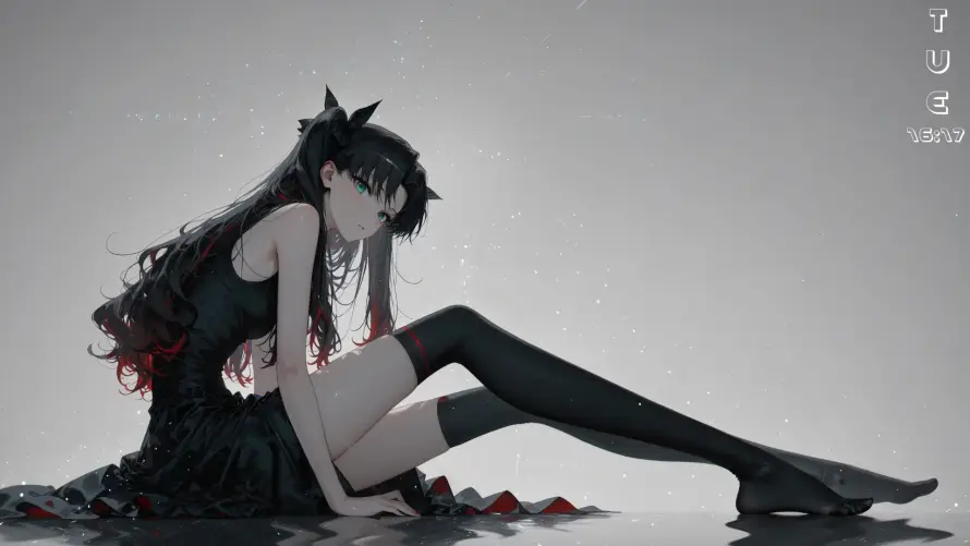 4k动漫壁纸 - 坐姿 - 少女 - 暗黑「哲风壁纸」