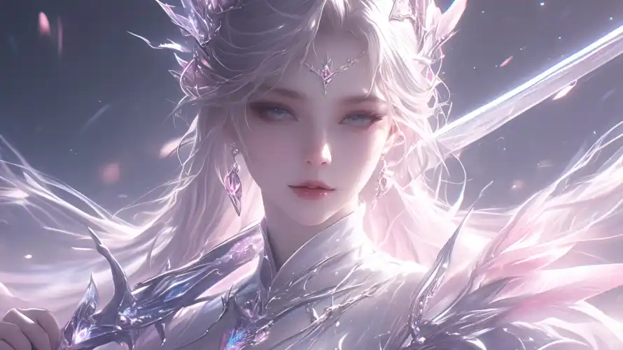 2k奇幻壁纸-战斗风 - 执剑-发光装饰壁纸分享「哲风壁纸」