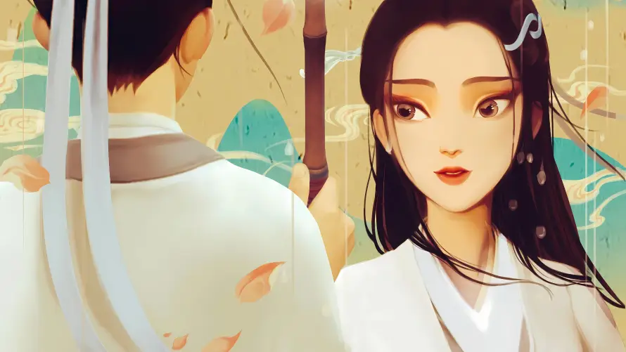 4k古风壁纸 - 手绘 - 插画 - 情侣「哲风壁纸」