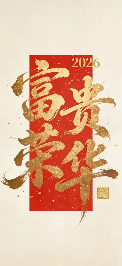 4k书法壁纸 - 喜庆 - 年俗 - 新春「哲风壁纸」