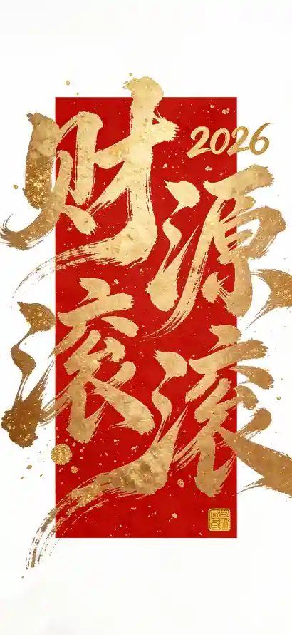 4k书法壁纸 - 传统 - 喜庆 - 年味「哲风壁纸」