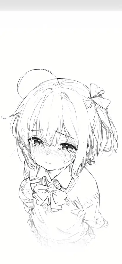 4k伤心壁纸 - 手绘 - 校服 - 泪眼「哲风壁纸」