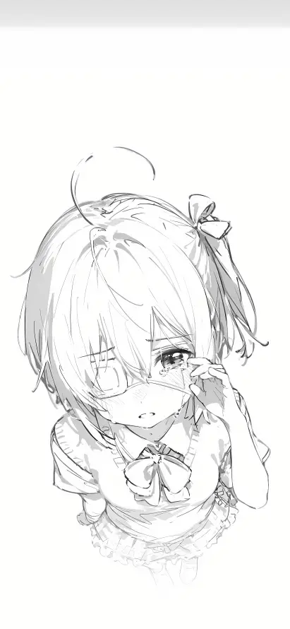 4k手绘壁纸 - 校服 - 眼罩 - 短发「哲风壁纸」