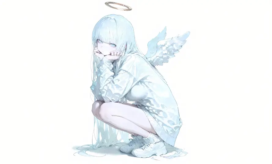 4k天使壁纸 - 手绘 - 插画 - 柔和「哲风壁纸」