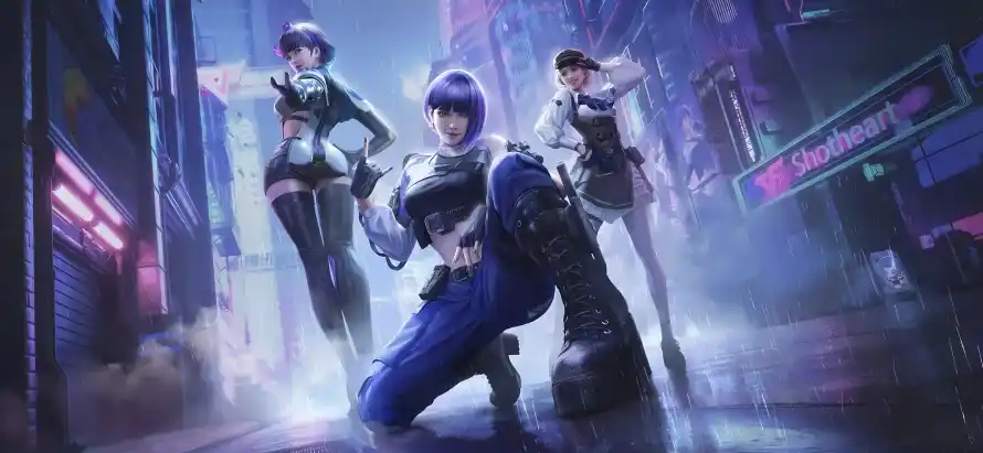 4k夜景壁纸 - 科技感 - 城市街道 - 战斗角色「哲风壁纸」