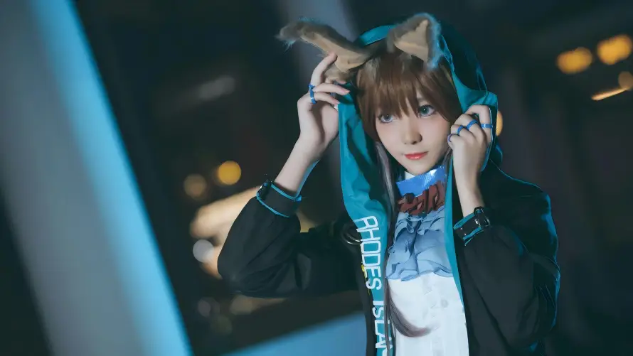 4k短发壁纸 - 夜景 - 美女 - 少女「哲风壁纸」