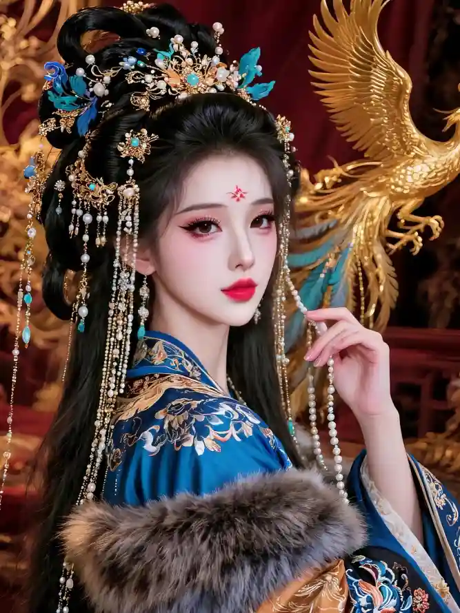 4k人物壁纸 - 凤冠 - 古装 - 毛领「哲风壁纸」