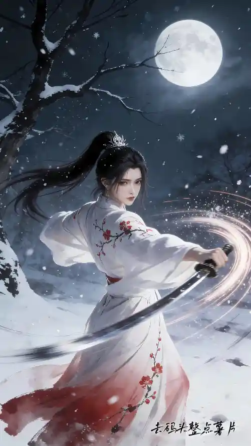 4k人物壁纸 - 剑 - 冬季 - 古装「哲风壁纸」