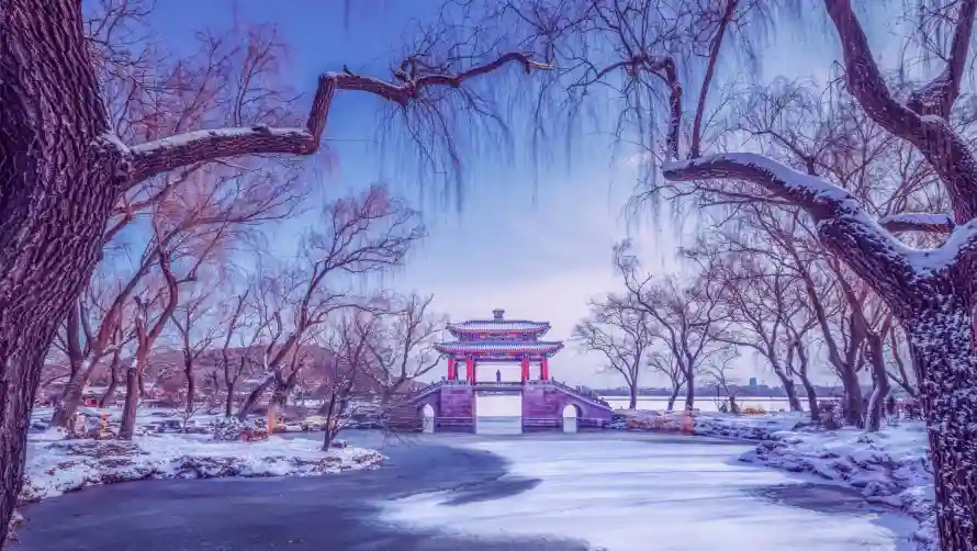 4k亭子壁纸 - 冬季 - 冰雪 - 北京「哲风壁纸」