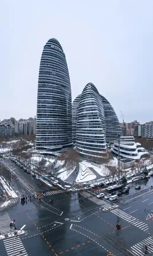 4k交通壁纸 - 冬季 - 北京 - 城市「哲风壁纸」