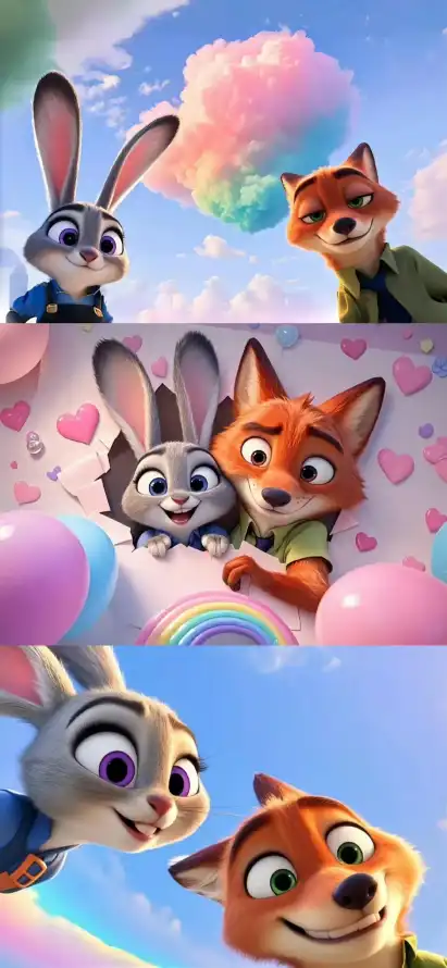 4k云朵壁纸 - 可爱 - 彩虹 - 气球「哲风壁纸」