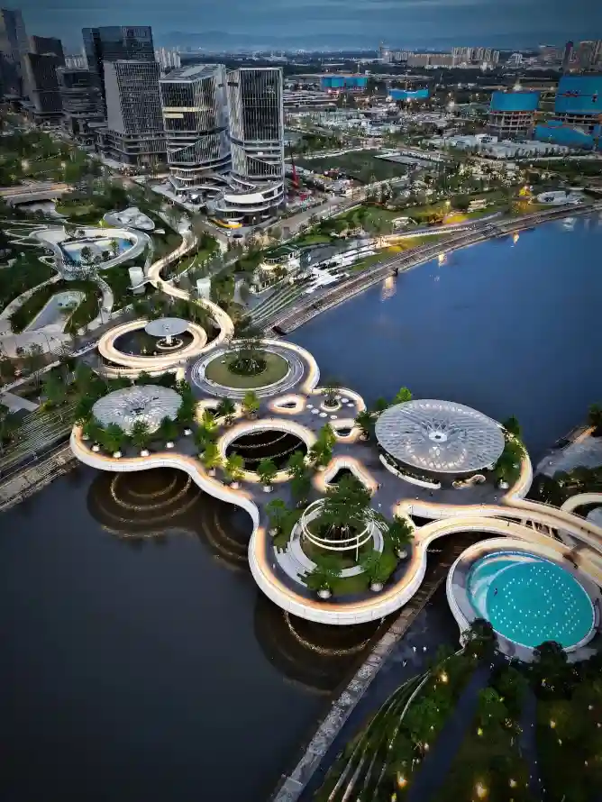 4k公园壁纸 - 城市 - 夜景 - 建筑「哲风壁纸」