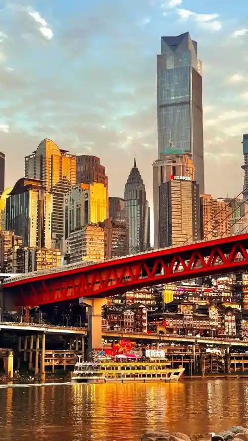 4k城市壁纸 - 山城 - 晚霞 - 桥梁「哲风壁纸」