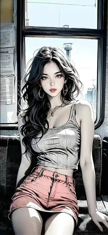 4k人物壁纸 - 卷发 - 室内 - 气质「哲风壁纸」