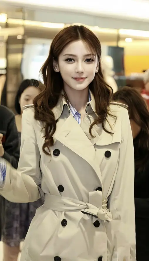 4k卷发壁纸 - 明星 - 机场 - 杨颖「哲风壁纸」