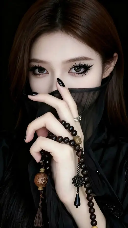 4k佛珠壁纸 - 冷艳 - 时尚 - 美女「哲风壁纸」