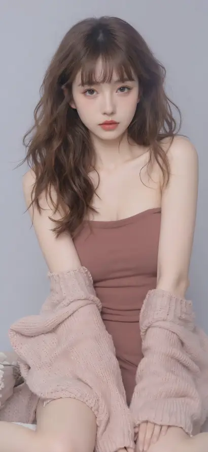 4k坐姿壁纸 - 红唇 - 美女 - 美妆「哲风壁纸」