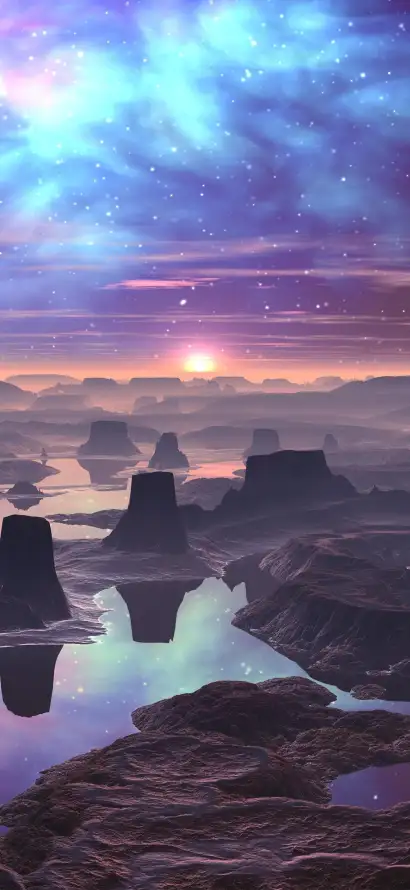 4k倒影壁纸 - 地貌 - 壁纸 - 夜空「哲风壁纸」