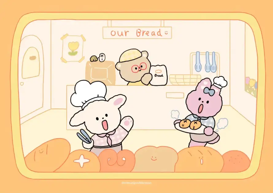 2k卡通壁纸-厨师帽和厨房-卡通角色免费下载「哲风壁纸」