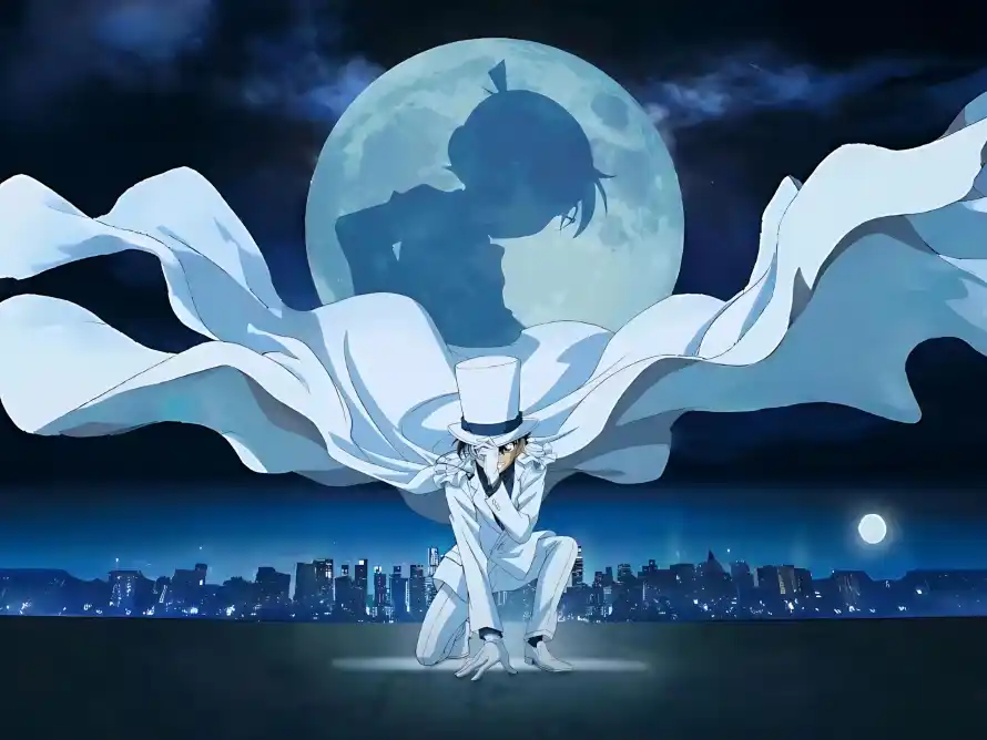 2k斗篷壁纸-侦探动漫和月亮-城市夜景免费下载「哲风壁纸」