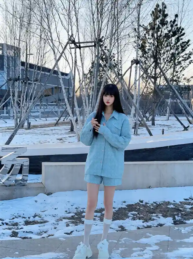 4k冬季壁纸 - 女生 - 户外 - 树木「哲风壁纸」