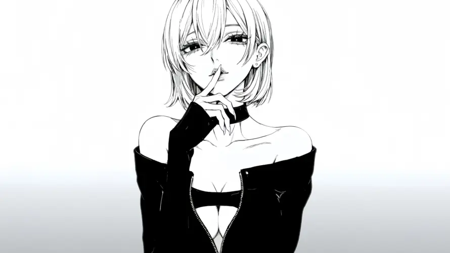 4k少女壁纸 - 手绘 - 短发 - 简约「哲风壁纸」