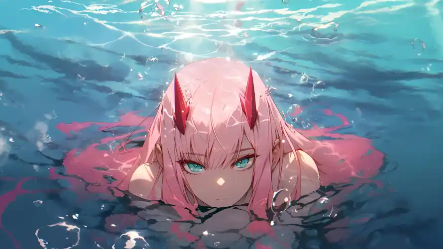 4k02壁纸 - 动漫 - 气泡 - 水下「哲风壁纸」