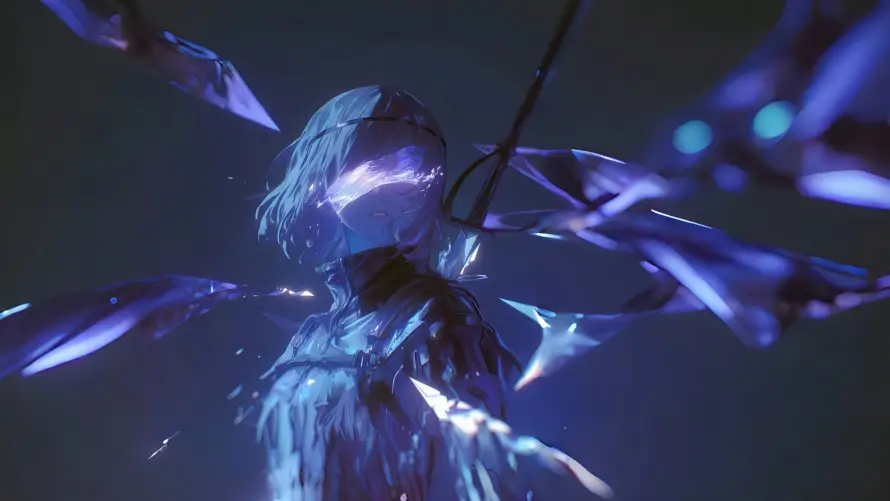 4k光影壁纸 - 发光 - 少女 - 抽象「哲风壁纸」