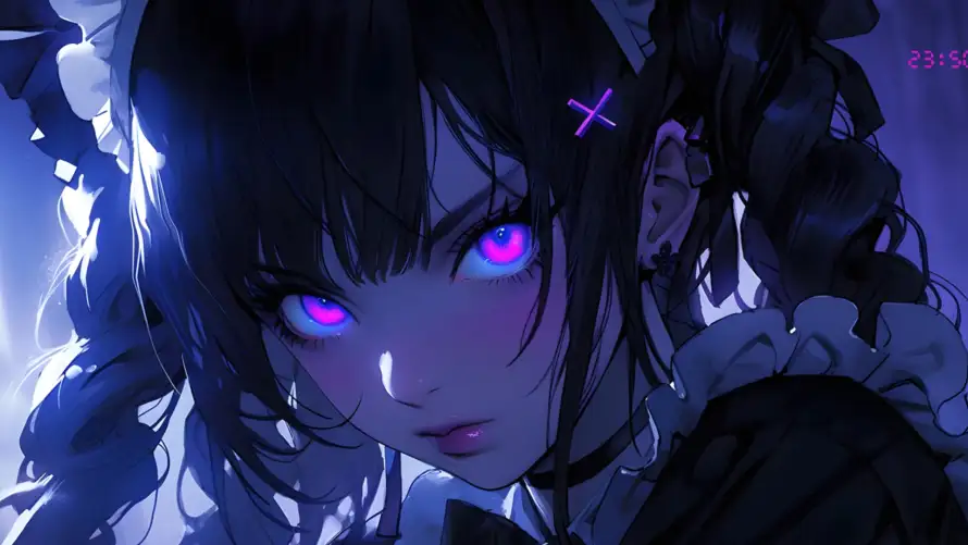 4k女仆壁纸 - 少女 - 暗黑 - 紫瞳「哲风壁纸」